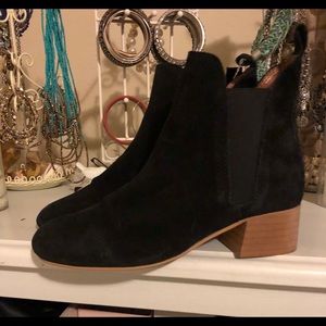 Topshop Black Suede Barley Boots